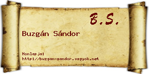 Buzgán Sándor névjegykártya