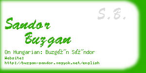 sandor buzgan business card